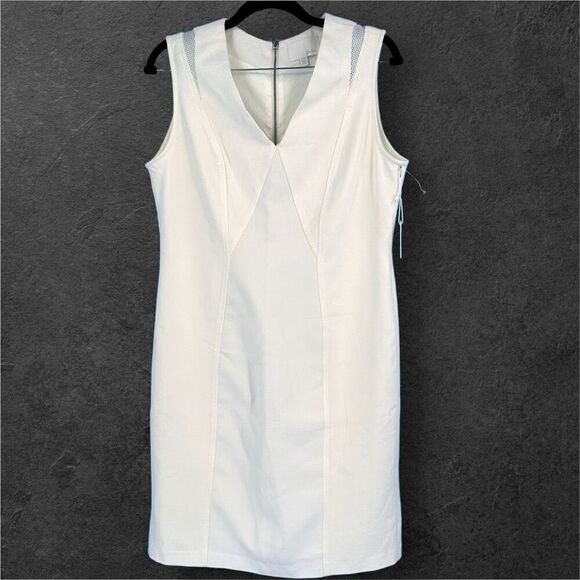 Dalia Dresses & Skirts - NWT Dalia Women's Sleeveless Fully Lined V-Neck Sheath Midi Dress Ivory‎ Size 12